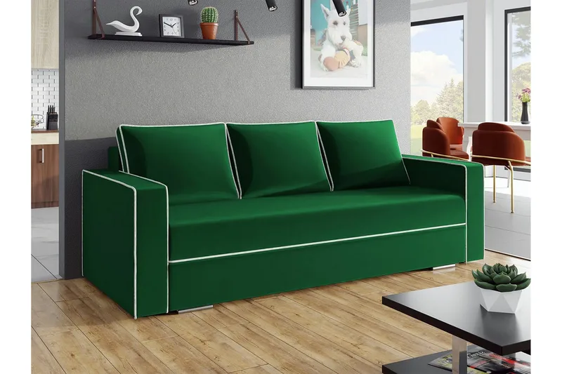 Clarina 3-sits Bäddsoffa NO_BRAND Green - Möbler - Soffa - Bäddsoffa