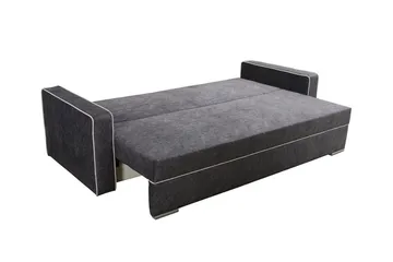 Clarina 3-sits Längsbäddad Bäddsoffa 143x200 cm med Förvaring i Sammet - Grön - Möbler - Soffa - Bäddsoffa