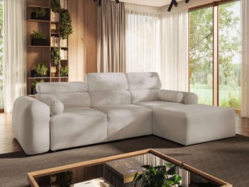 Clement 3-sits Bäddsoffa med Divan Högervänd - Beige - Möbler - Soffa - Bäddsoffa