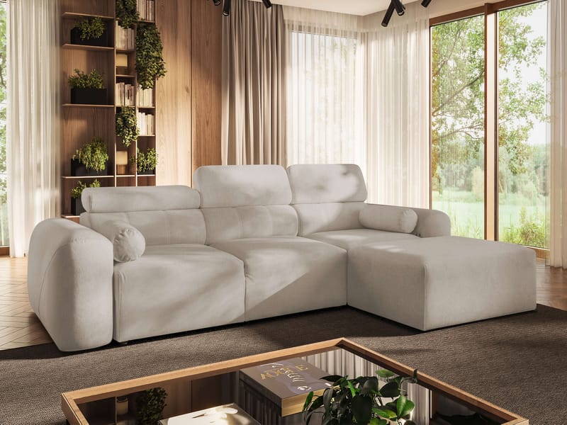 Clement 3-sits Bäddsoffa med Divan Högervänd - Beige - Möbler - Soffa - Bäddsoffa