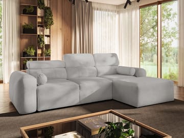 Clement 3-sits Bäddsoffa med Divan Högervänd - Ljusgrå - Möbler - Soffa - Bäddsoffa