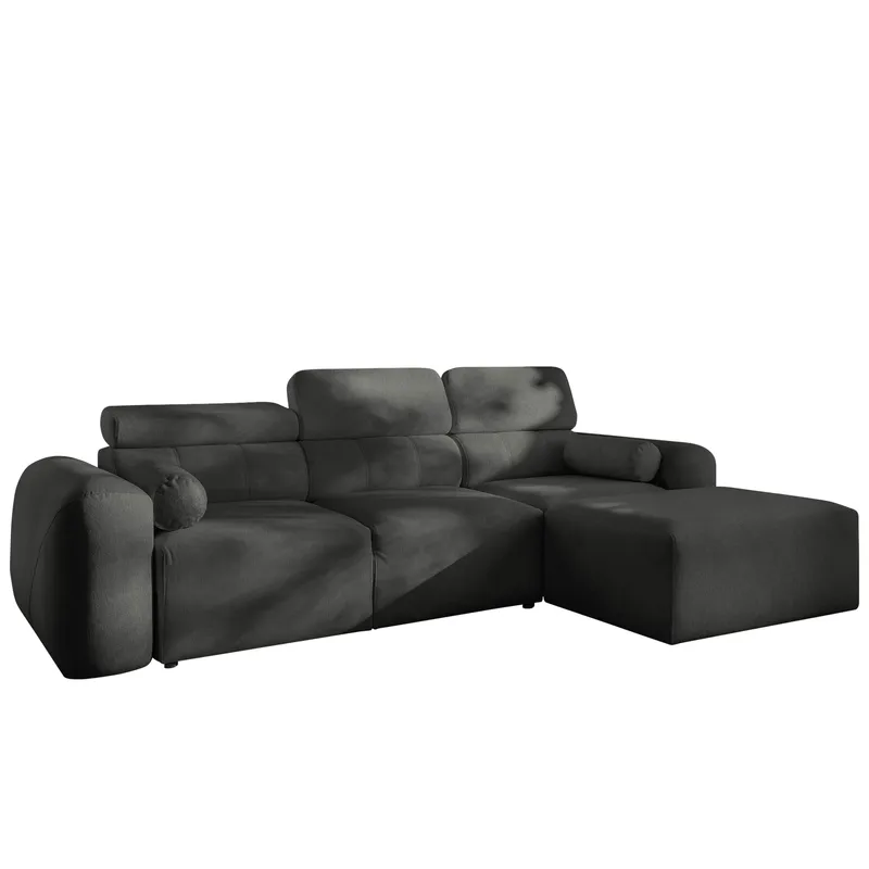 Clement 3-sits Bäddsoffa med Divan Högervänd, Mörkgrå