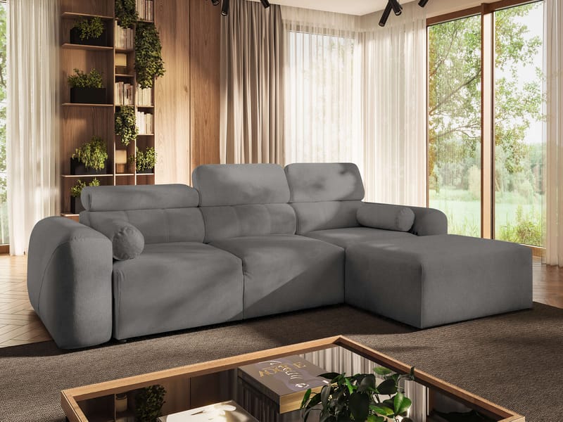 Clement 3-sits Bäddsoffa med Divan Högervänd - Mellangrå - Möbler - Soffa - Bäddsoffa