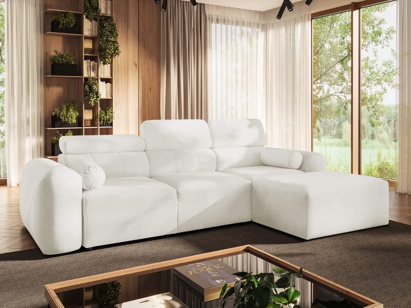 Clement 3-sits Bäddsoffa med Divan Högervänd - Vit - Möbler - Soffa - Bäddsoffa