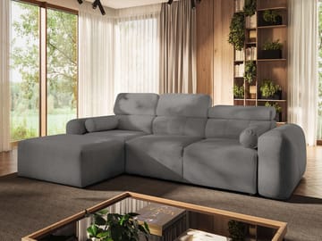 Clement 3-sits Bäddsoffa med Divan Vänstervänd - Mellangrå - Möbler - Soffa - Bäddsoffa