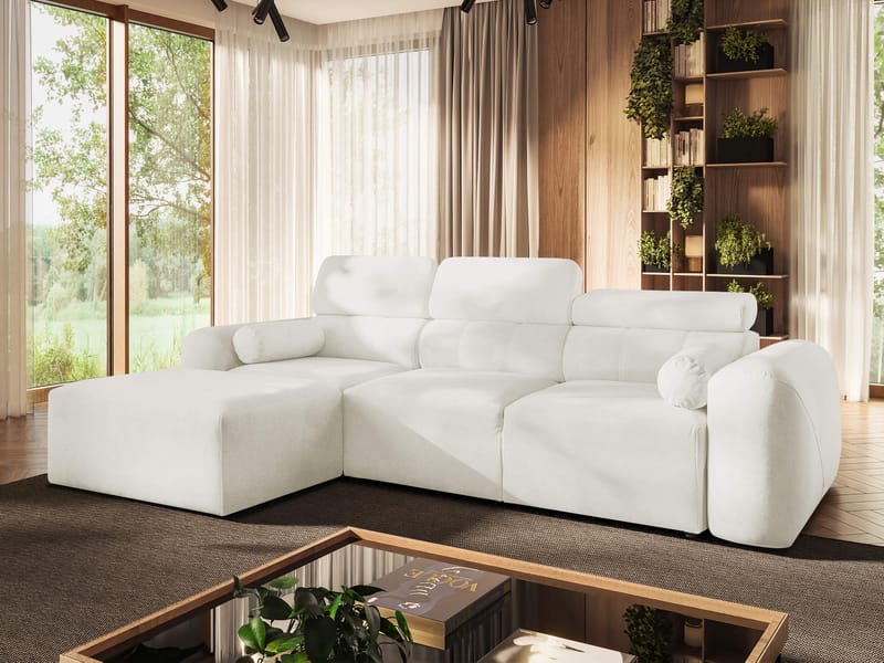 Clement 3-sits Bäddsoffa med Divan Vänstervänd - Vit - Möbler - Soffa - Bäddsoffa