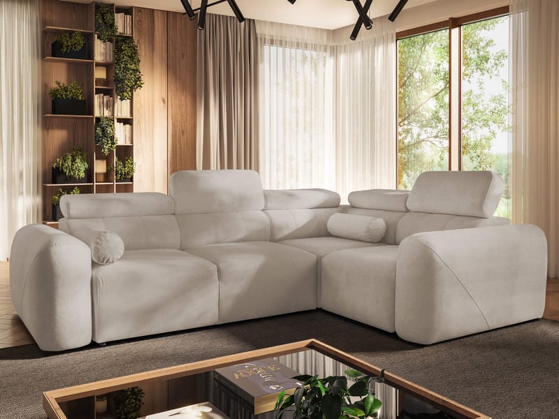 Clement 4-sits Hörnbäddsoffa Högervänd - beige - Möbler - Soffa - Bäddsoffa