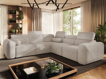 Clement 5-sits Hörnbäddsoffa Högervänd - beige - Möbler - Soffa - Bäddsoffa