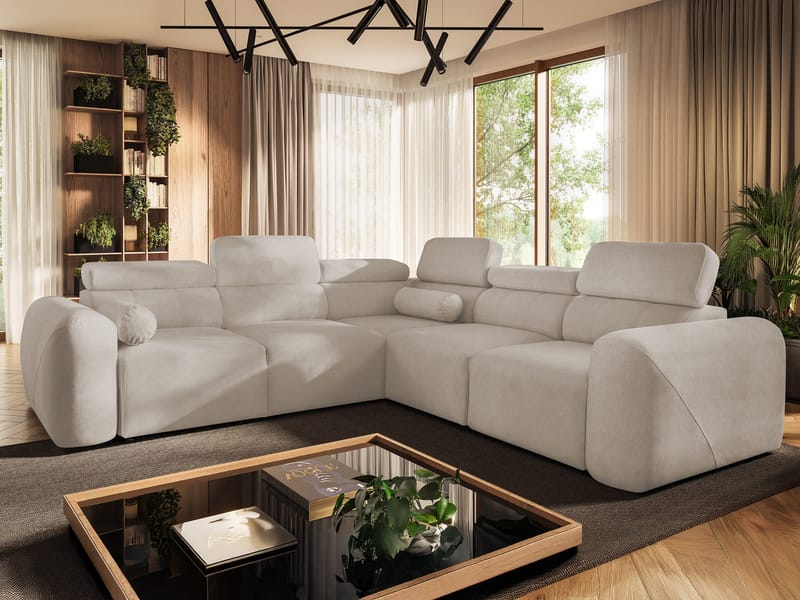 Clement 5-sits Hörnbäddsoffa Högervänd - beige - Möbler - Soffa - Bäddsoffa