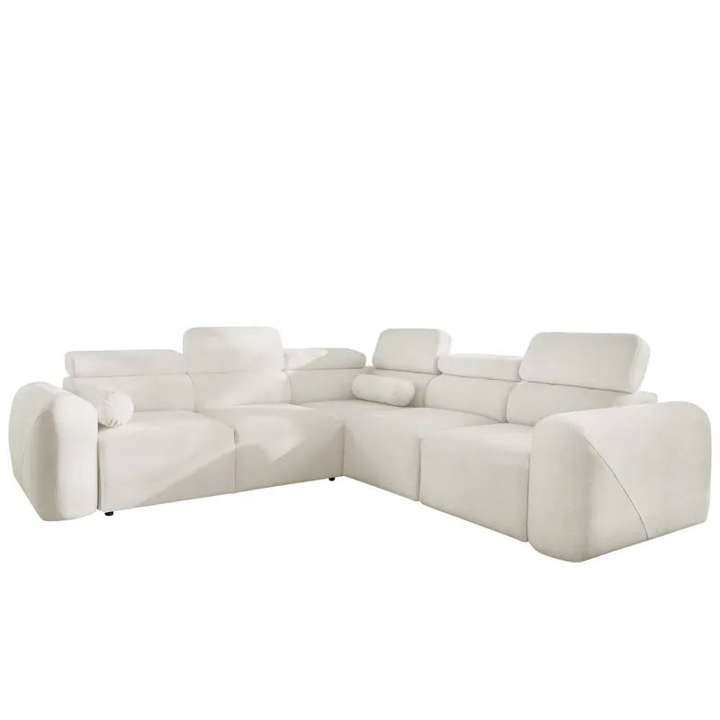 Clement 5-sits Hörnbäddsoffa Högervänd, vit