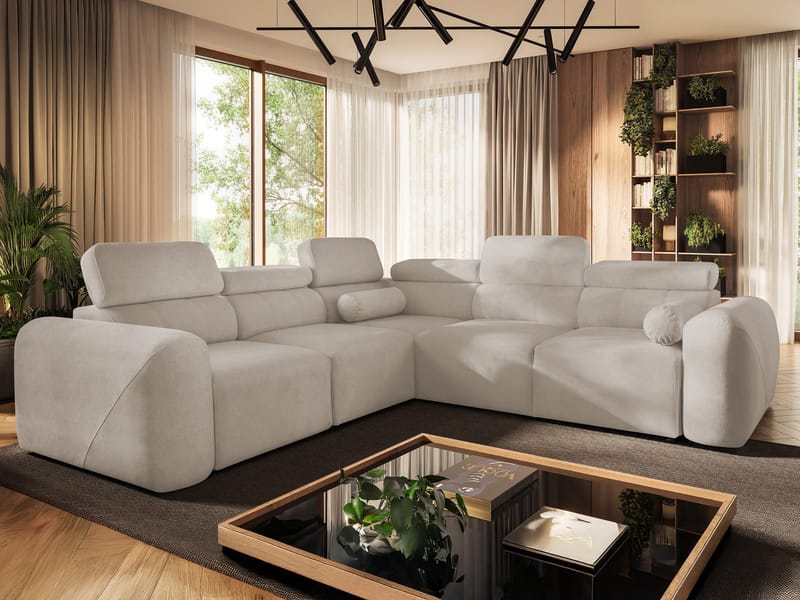Clement 5-sits Hörnbäddsoffa Vänstervänd - beige - Möbler - Soffa - Bäddsoffa