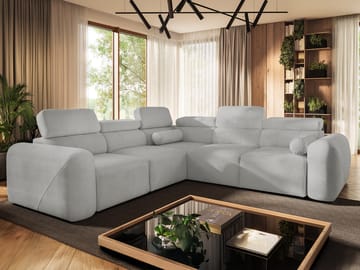 Clement 5-sits Hörnbäddsoffa Vänstervänd - ljusgrå - Möbler - Soffa - Bäddsoffa