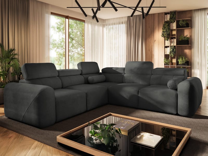 Clement 5-sits Hörnbäddsoffa Vänstervänd - svart - Möbler - Soffa - Bäddsoffa