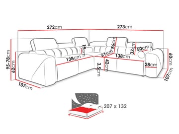 Clement 5-sits Hörnbäddsoffa Vänstervänd - vit - Möbler - Soffa - Bäddsoffa