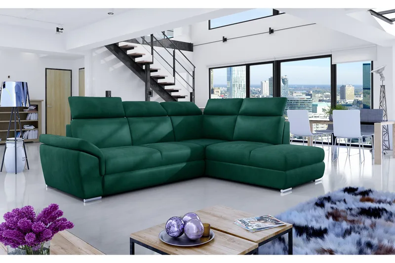 Coroniella Hörnbäddsoffa - Grön - Möbler - Soffa - Bäddsoffa