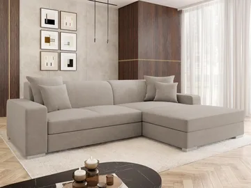 Corvik 3-sits Bäddsoffa med divan och förvaring - beige - Möbler - Soffa - Bäddsoffa