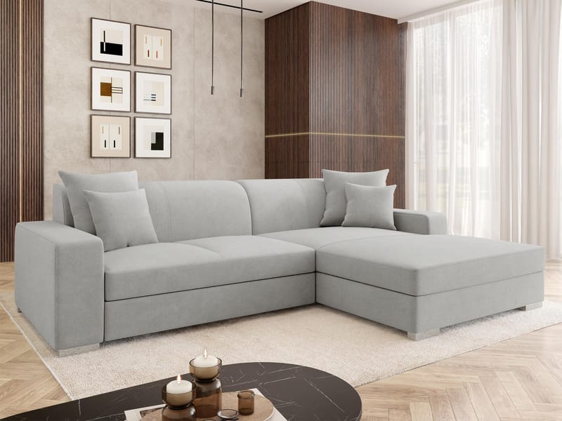Corvik 3-sits Bäddsoffa med divan och förvaring - grå - Möbler - Soffa - Bäddsoffa