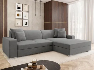 Corvik 3-sits Bäddsoffa med divan och förvaring - grå - Möbler - Soffa - Bäddsoffa