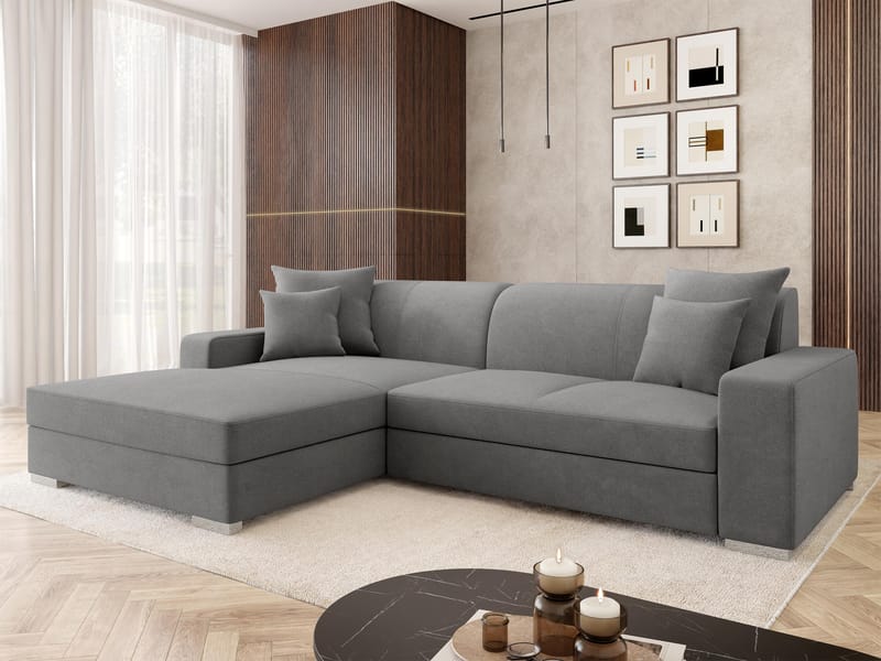 Corvik 3-sits Bäddsoffa med divan och förvaring - grå - Möbler - Soffa - Bäddsoffa