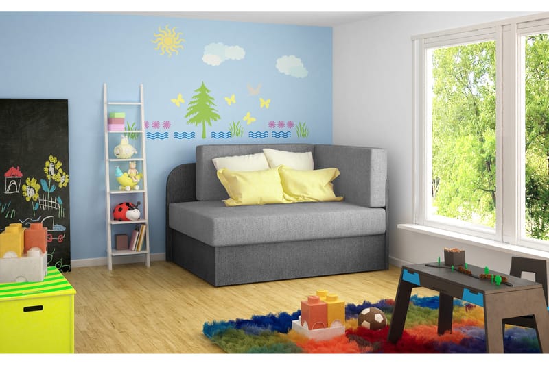 Crenviz 1-sits Kompakt Längsbäddad Bäddsoffa 73x166 cm i Tyg, Grå