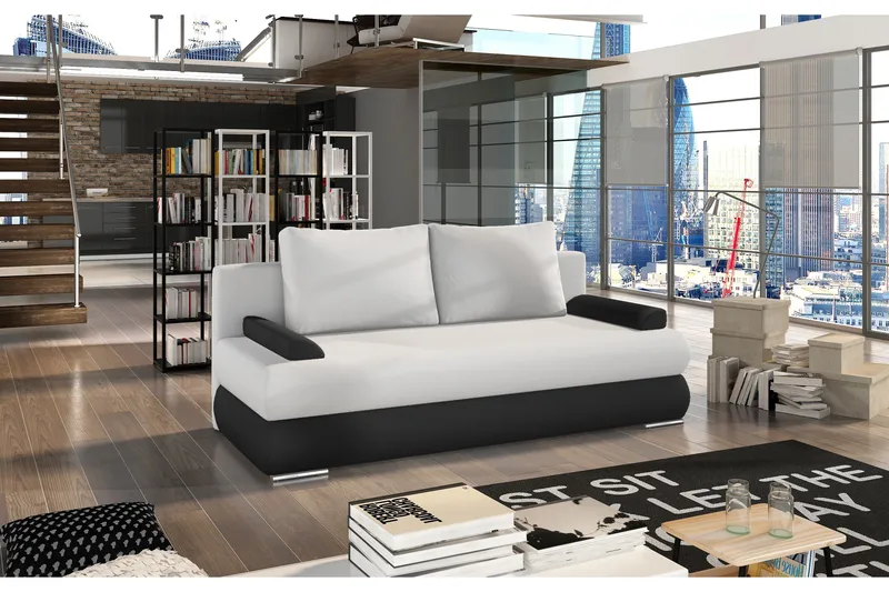 Crespos Bäddsoffa, Vit/Svart