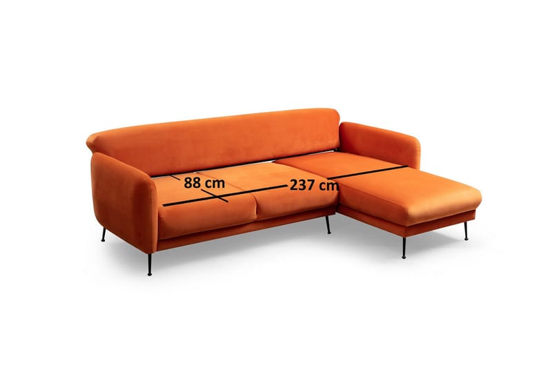 Crivaro Bäddsoffa med Divan Höger - Orange - Möbler - Soffa - Bäddsoffa