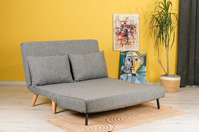 Daigo 2-sits Framåtbäddad Fällbar Bäddsoffa 120x180 cm i Tyg - Grå - Möbler - Soffa - Bäddsoffa