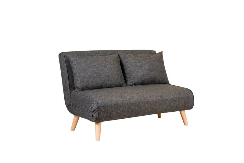 Daigo Liten 2-sits Framåtbäddad Fällbar Bäddsoffa 120x180 cm i Tyg, Grå