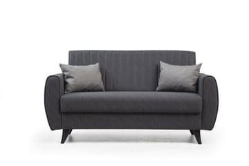 Dalima 2-sits Längsbäddad Bäddsoffa 55x125 cm med Förvaring i Linne - Antracit - Möbler - Soffa - Bäddsoffa