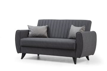 Dalima 2-sits Längsbäddad Bäddsoffa 55x125 cm med Förvaring i Linne - Antracit - Möbler - Soffa - Bäddsoffa