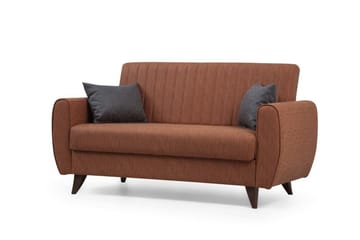 Dalima 2-sits Längsbäddad Bäddsoffa 55x125 cm med Förvaring i Tyg - Terrakotta - Möbler - Soffa - Bäddsoffa