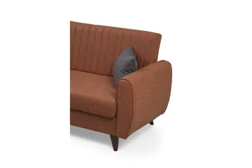 Dalima 2-sits Längsbäddad Bäddsoffa 55x125 cm med Förvaring i Tyg - Terrakotta - Möbler - Soffa - Bäddsoffa