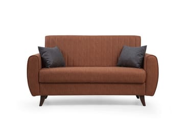 Dalima 2-sits Längsbäddad Bäddsoffa 55x125 cm med Förvaring i Tyg - Terrakotta - Möbler - Soffa - Bäddsoffa