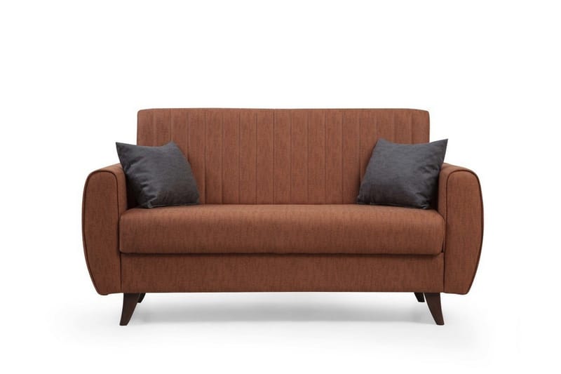 Dalima 2-sits Längsbäddad Bäddsoffa 55x125 cm med Förvaring i Tyg - Terrakotta - Möbler - Soffa - Bäddsoffa