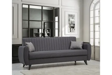 Dalima 3-sits Längsbäddad Bäddsoffa 55x183 cm med Förvaring i Tyg - Antracit - Möbler - Soffa - Bäddsoffa