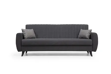 Dalima 3-sits Längsbäddad Bäddsoffa 55x183 cm med Förvaring i Tyg - Antracit - Möbler - Soffa - Bäddsoffa