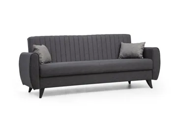 Dalima 3-sits Längsbäddad Bäddsoffa 55x183 cm med Förvaring i Tyg - Antracit - Möbler - Soffa - Bäddsoffa
