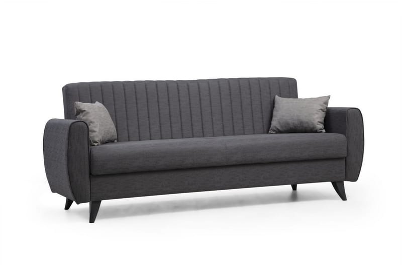 Dalima 3-sits Längsbäddad Bäddsoffa 55x183 cm med Förvaring i Tyg - Antracit - Möbler - Soffa - Bäddsoffa