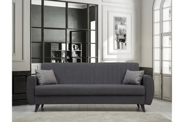 Dalima 3-sits Längsbäddad Bäddsoffa 55x183 cm med Förvaring i Tyg - Antracit - Möbler - Soffa - Bäddsoffa