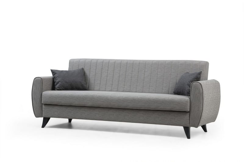 Dalima 3-sits Längsbäddad Bäddsoffa 55x183 cm med Förvaring i Tyg - Grå - Möbler - Soffa - Bäddsoffa