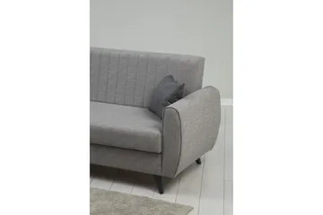 Dalima 3-sits Längsbäddad Bäddsoffa 55x183 cm med Förvaring i Tyg - Grå - Möbler - Soffa - Bäddsoffa