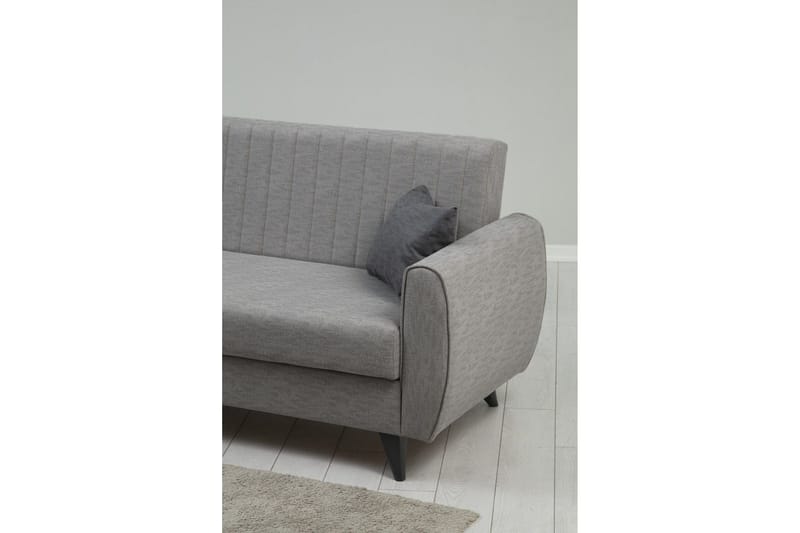 Dalima 3-sits Längsbäddad Bäddsoffa 55x183 cm med Förvaring i Tyg - Grå - Möbler - Soffa - Bäddsoffa
