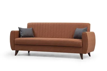 Dalima 3-sits Längsbäddad Bäddsoffa 55x183 cm med Förvaring i Tyg - Terrakotta - Möbler - Soffa - Bäddsoffa