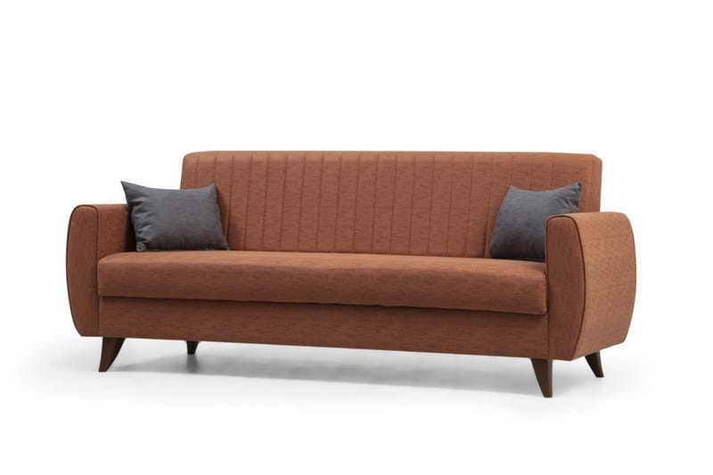 Dalima 3-sits Längsbäddad Bäddsoffa 55x183 cm med Förvaring i Tyg - Terrakotta - Möbler - Soffa - Bäddsoffa