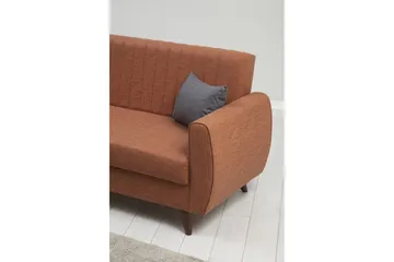 Dalima 3-sits Längsbäddad Bäddsoffa 55x183 cm med Förvaring i Tyg - Terrakotta - Möbler - Soffa - Bäddsoffa