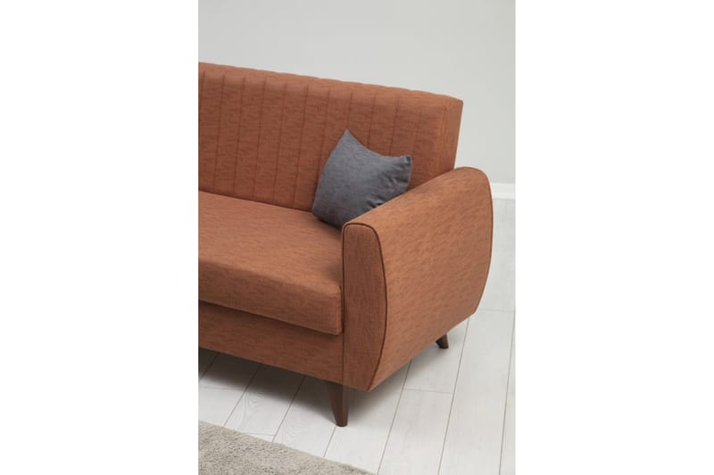 Dalima 3-sits Längsbäddad Bäddsoffa 55x183 cm med Förvaring i Tyg - Terrakotta - Möbler - Soffa - Bäddsoffa