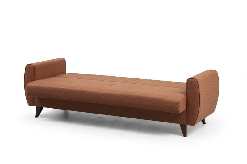 Dalima 3-sits Längsbäddad Bäddsoffa 55x183 cm med Förvaring i Tyg - Terrakotta - Möbler - Soffa - Bäddsoffa