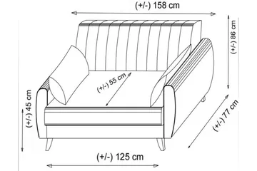 Dalima Bäddsoffa 2-sits - Beige - Möbler - Soffa - Bäddsoffa