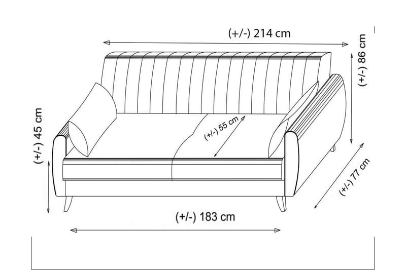 Dalima Bäddsoffa 3-sits - Beige - Möbler - Soffa - Bäddsoffa
