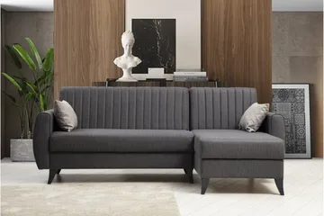 Dalima Bäddsoffa m. Divan 3-sits - Mörkgrå - Möbler - Soffa - Bäddsoffa